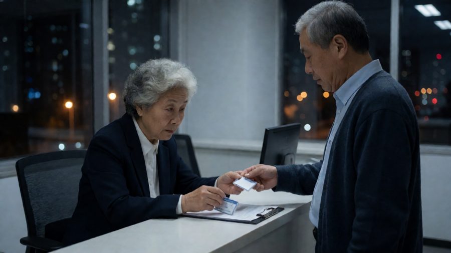 老周的工牌翻了面