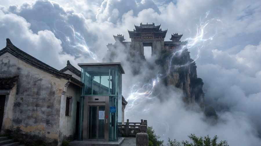 电梯门开缝与梯灵的告示