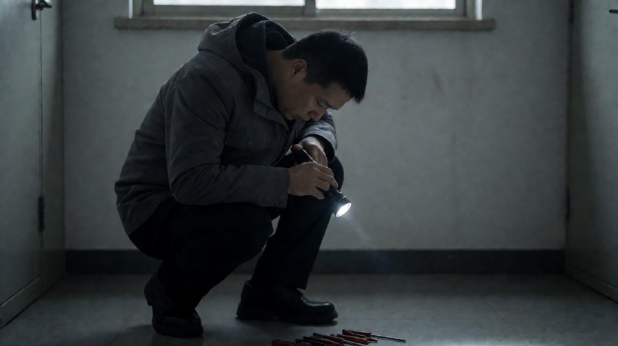 密室现场勘查：灰面完整，无第二人进出痕迹