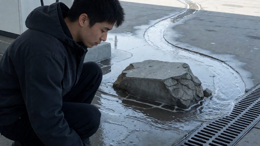 水流绕了个弯，像一个被修改的句子