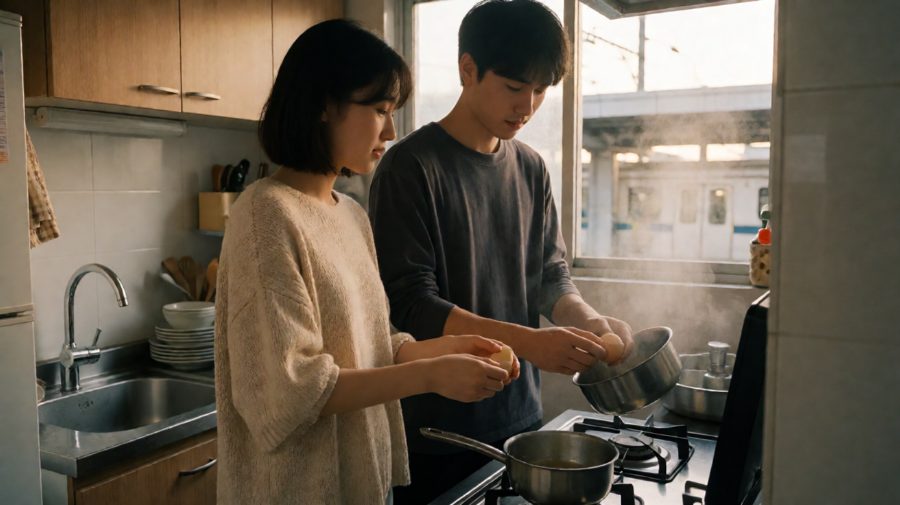 停电后的厨房晚餐，无声的默契