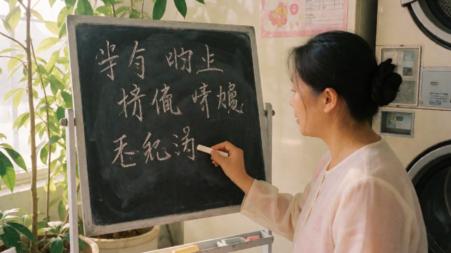 排队的人在烘干被套，不急躁的我们在烘暖生活。