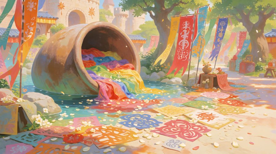 用声音染色的旧缸