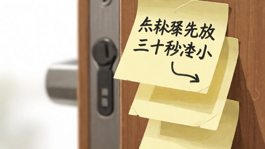 门后留下的生活痕迹