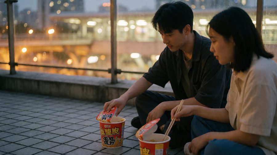 停电夜：阳台上的泡面与风