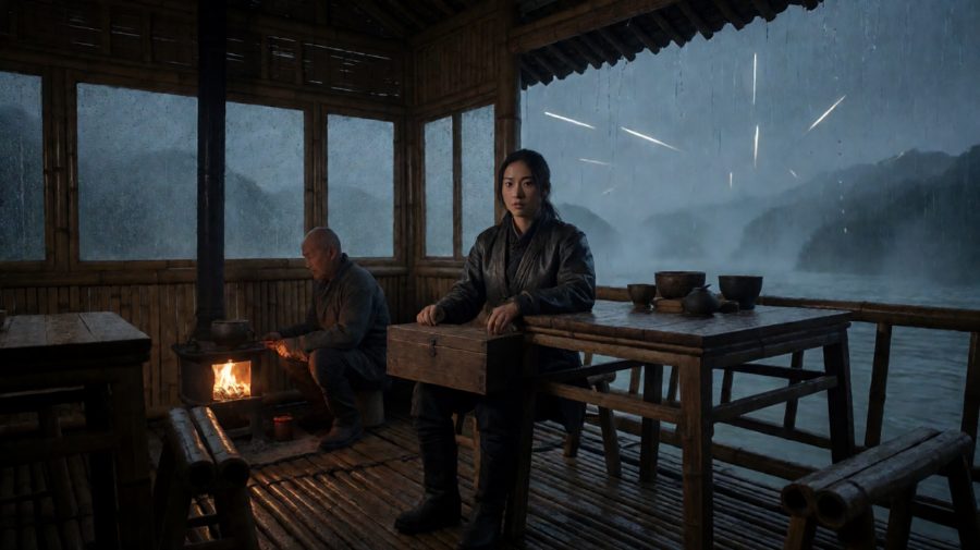雨密时开匣，旧物与旧事在潮湿中浮现。