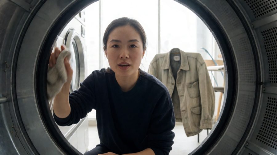 水汽擦了又起，她擦完搭回抹布，关上了灯