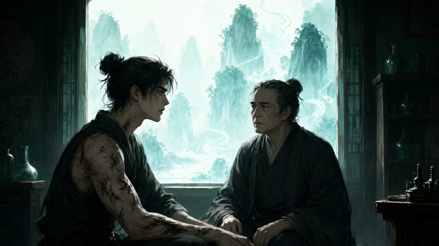 杂灵根试药人陈磬与掌柜韩九