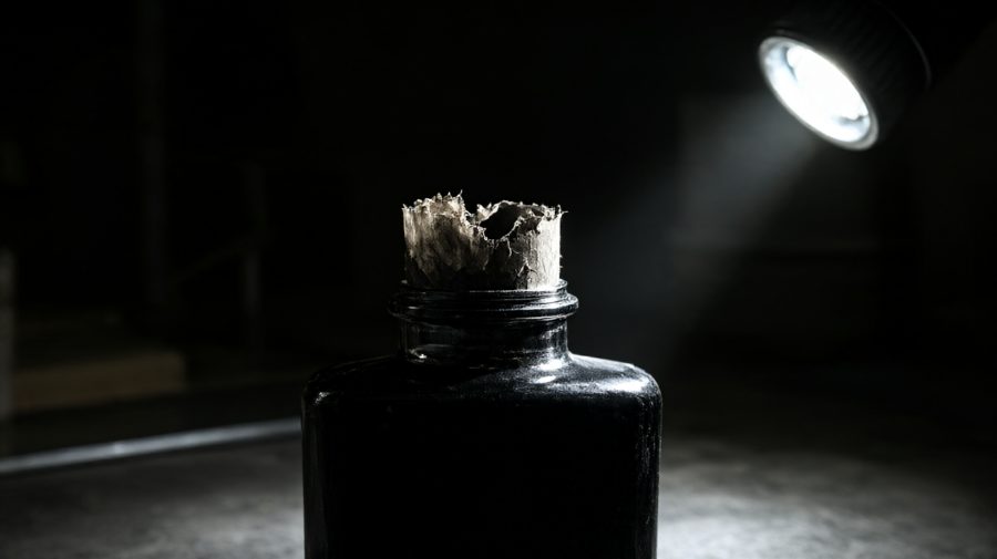 瓶口的干壳是新的
