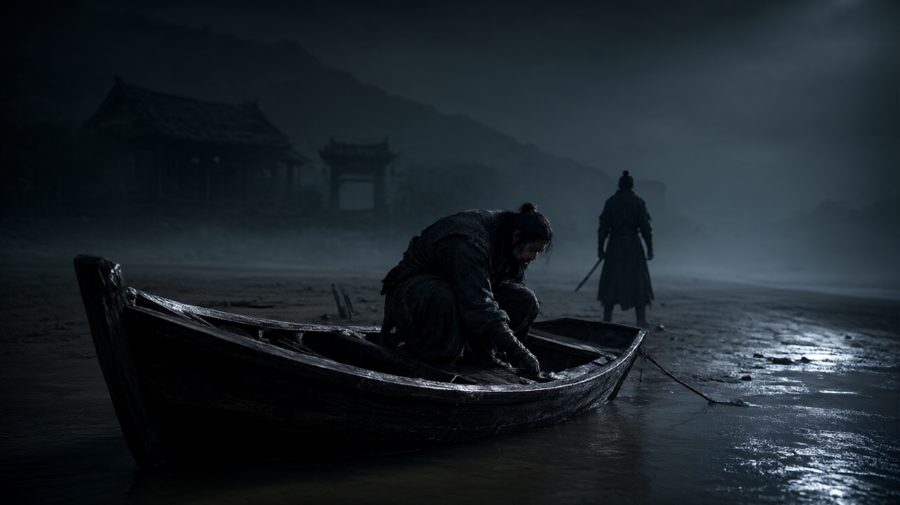 沈七搜船时的半沉樟木船