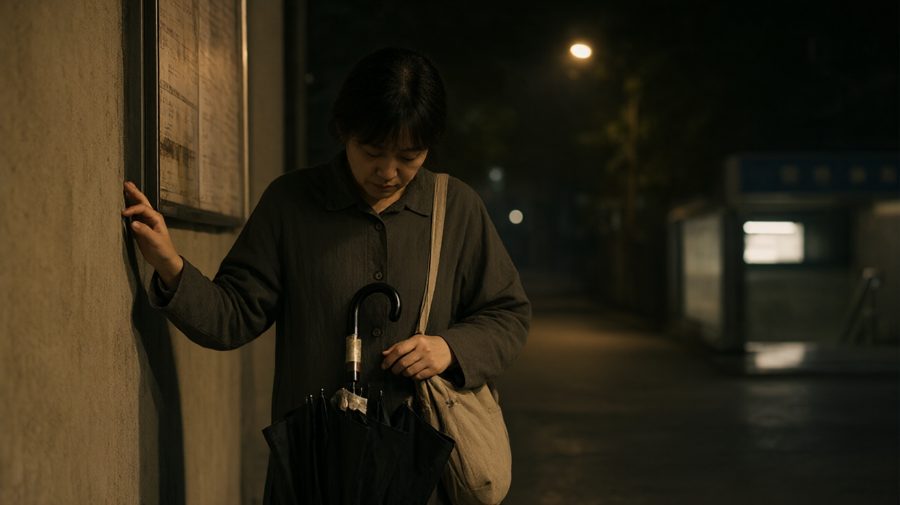 翻遍包底找到的那把伞，胶带边缘已磨毛