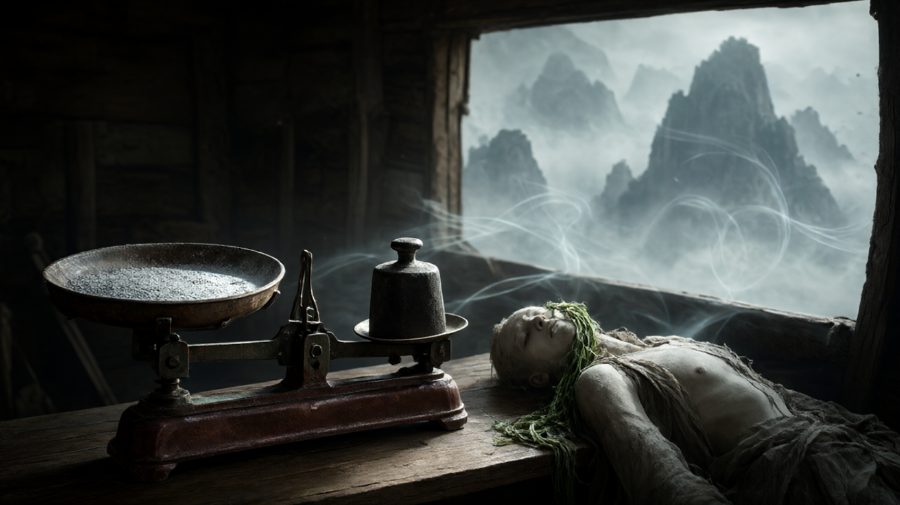 死人身上渗出的余泽，凝成了八两二钱灰白的粉