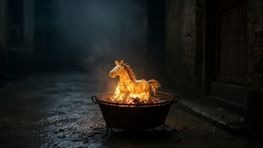 烧马那晚，火从马腿向上爬