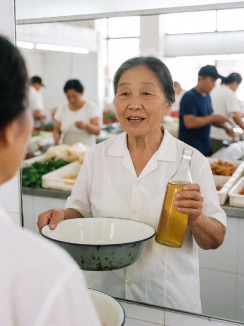 早市鱼摊老陈给不买鱼的阿婆留鱼籽