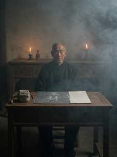 老纺织厂家属楼，老魏的粉笔字每晚少一笔