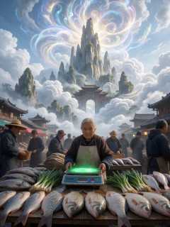 菜市场鱼摊陈姨的电子秤，雨天前多翘半两