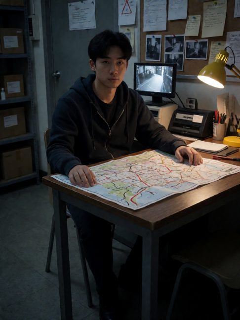 小区南门快递驿站，夜班分拣员阿明发现的半张手绘地图