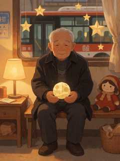 夜班公交司机老魏捡到一枚纸月亮
