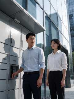 写字楼B1层快递柜前，他多输了一位数取件码
