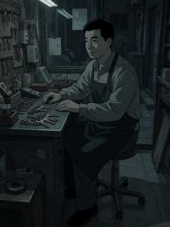 小区北门修锁摊，老陈连续三次配钥匙的时间与温度异常