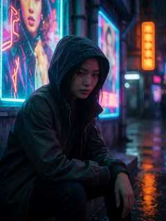义体维修巷口，阿岚拆下左臂里的信用评分器